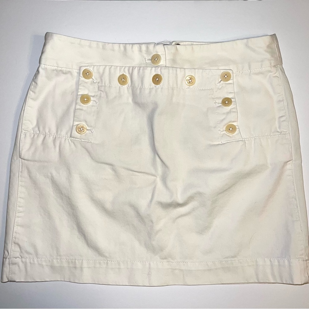 J. Crew Classic Twill Women’s White Cotton Skirt. Sz 4